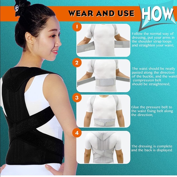 Support Belt for Back Posture Correctors, Pain Relief, Improve Posture, XL Gray. - Picture 6 of 6